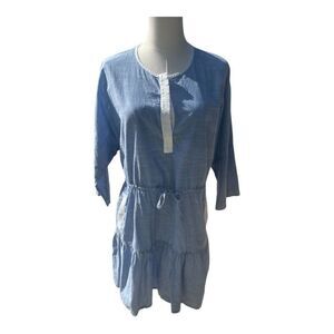 Joie Ecidra Cotton Boho Tie Waist Multi Tier Dress Size Small Feminine